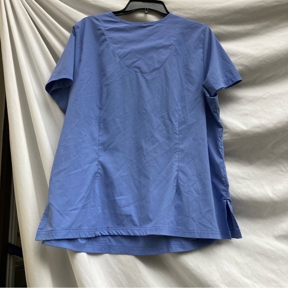 Koi Basics Light Blue Short-Sleeved Scrub Shirt, Size 2X - Picture 6 of 6